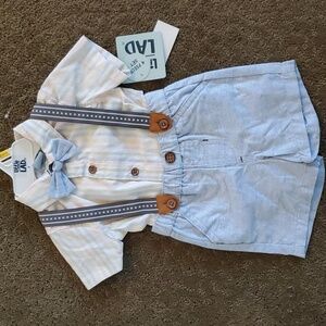 Little Lad Blue and White Kids Matching Set